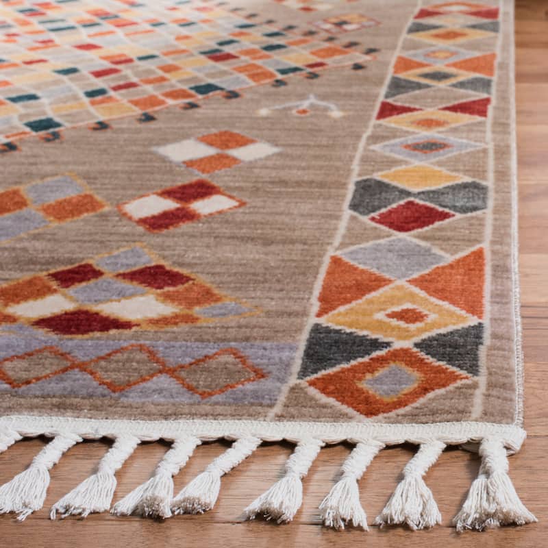 SAFAVIEH Farmhouse Delja Boho Tribal Polyester Rug