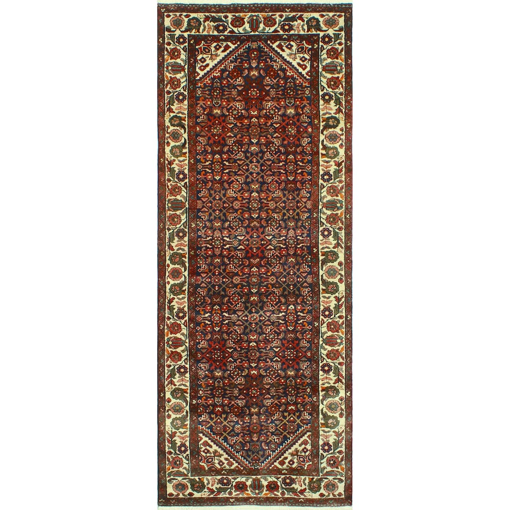 Fine Vintage Distressed Zakiya Charcoal/Rust Runner - 3'6" x 9'10"