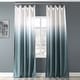 preview thumbnail 51 of 62, Exclusive Fabrics Ombre Faux Linen Semi Sheer Curtain (1 Panel) 50 X 108 - ombre aqua