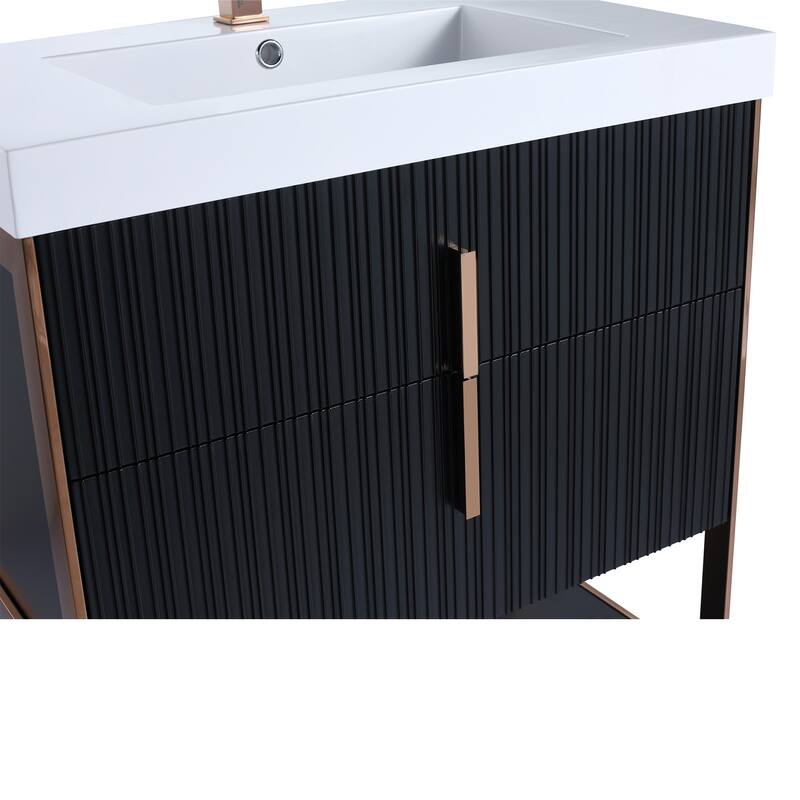 Fine Fixtures Serenity Modern Bathroom Vanity with White Gel Acrylic Top