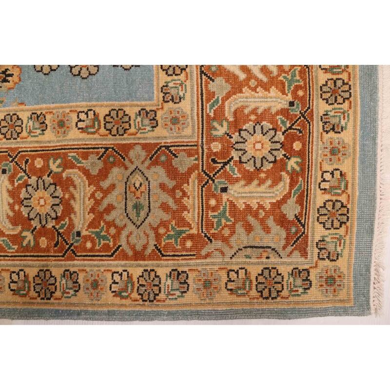 ECARPETGALLERY Hand-knotted Jamshidpour Light Blue Wool Rug - 8'0 x 10'0