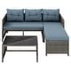 preview thumbnail 14 of 15, 3-Piece Outdoor Wicker Sectional Sofa Set, Patio Furniture with Chaise Lounge & Coffee Table - N/A