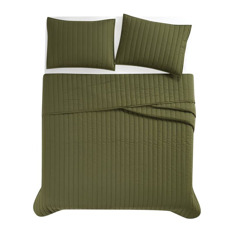 Brooklyn Loom Solid Cotton Percale Quilt Set