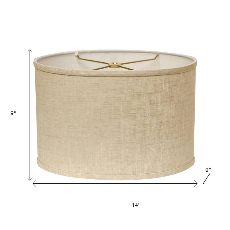 HomeRoots Light Yellow Linen Oval Lamp Shade - 14
