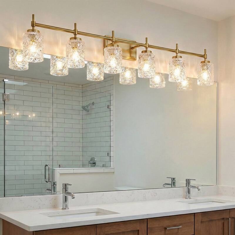 Acroma Dimmable Bathroom Vanity Light with Textured glass shade