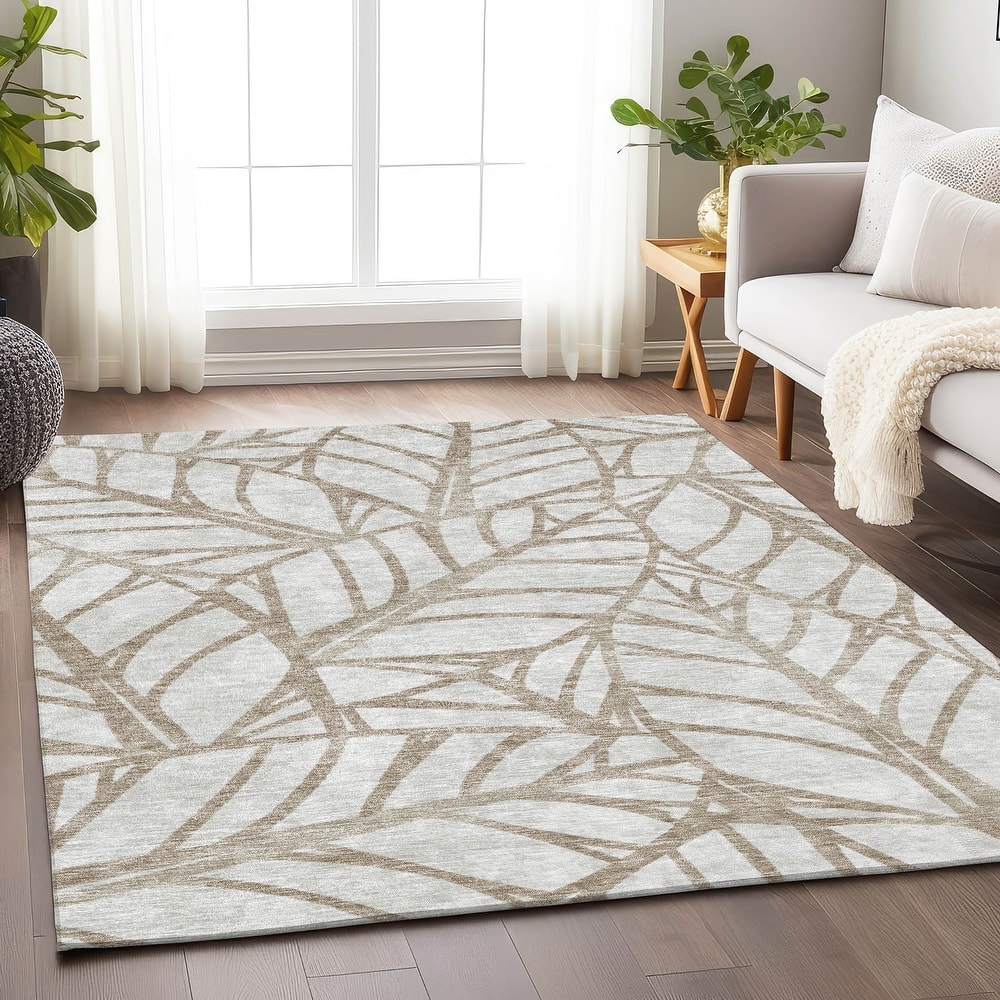Premium Washable Super Soft Modern Palm Mayfield Rug