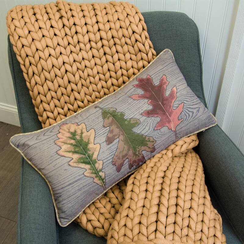 Dawn Mist "Leaves" Polyester Decorative Pillow