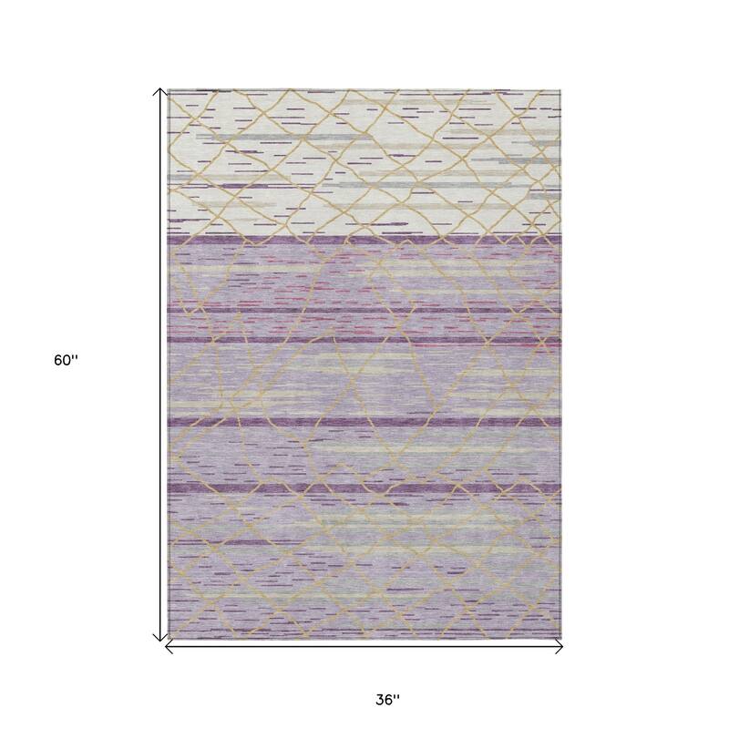 HomeRoots Striped Modern Rectangle Outdoor Rug