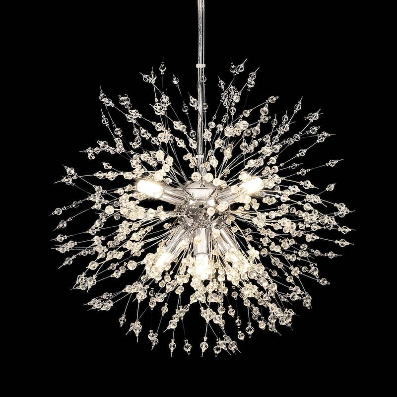 8/9/12/16-Light Modern Linear Sputnik Globe Pendant Starburst Firework Crystal Chandelier