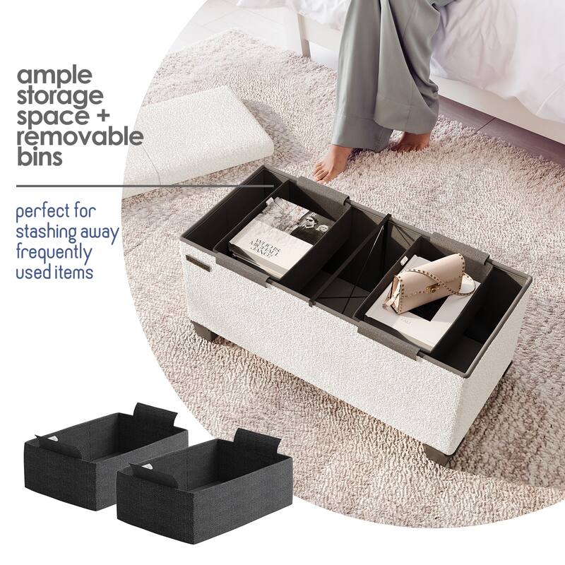Emperyan Storage Bench for Living Room, Small Ottoman Foot Rest