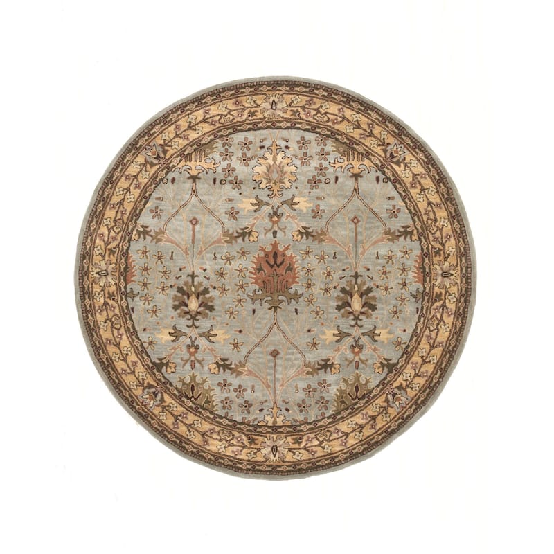 Hand-tufted Wool Blue Traditional Oriental Morris Rug ( - 8' Round - Blue