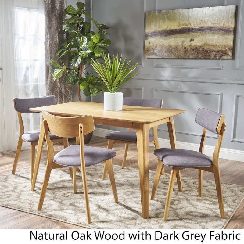 Megann Mid-Century 5-piece Wood Rectangle Dining Set by Christopher Knight Home