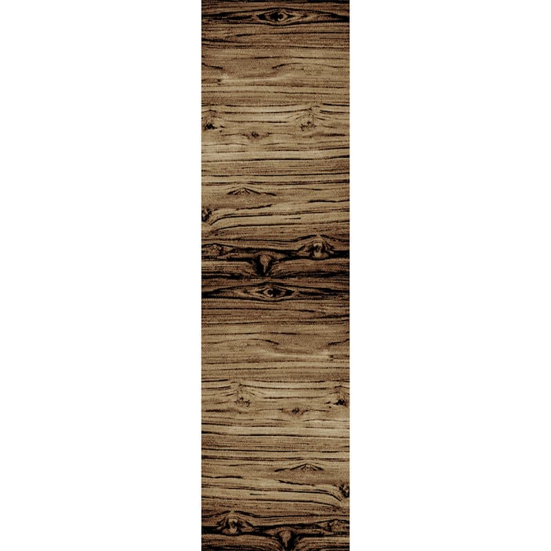 American Destination Lumberton Brown Lodge Area Rug - 2'3"x7'7"