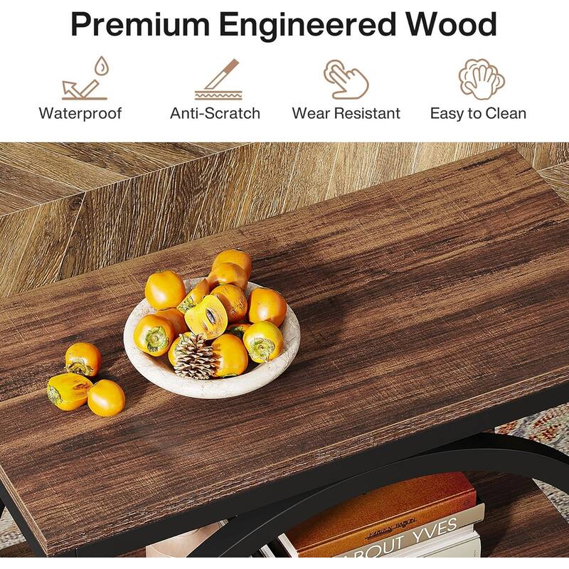 3 Tiers End Table, Wood Side Table for Living Room, Slim Nightstand