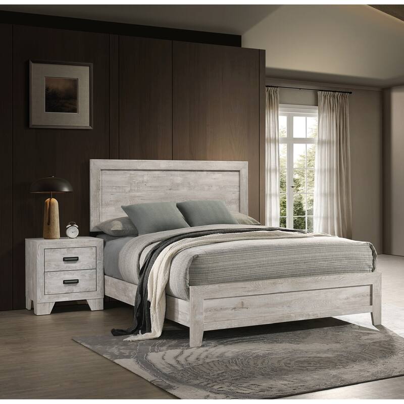 1pc Transitional 2-Drawer Nightstand