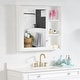 preview thumbnail 49 of 95, Modern Surface Mount Solid Wood Framed Medicine Cabinet With Mirror and Shelves