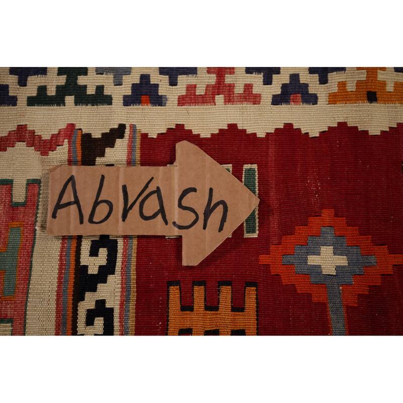 Vegetable Dye Kilim Qashqai Persian Antique Rug Flatweave Wool Carpet - 5'2" X 10'0"