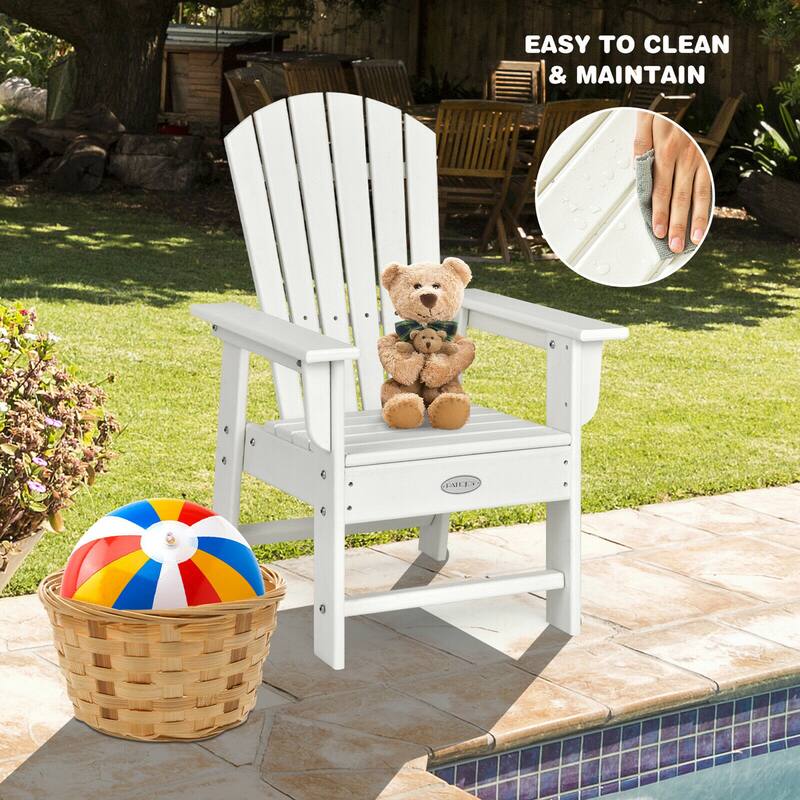 Gymax Set of 2 Kids Patio Adirondack Chair Armchair Weather Resistance