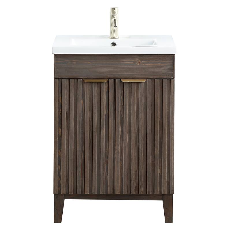 Palos Single Bath Vanity with Ceramic Basin Top without Mirror