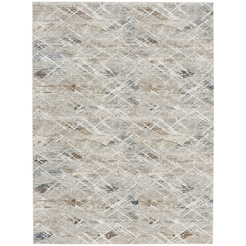 Power Loomed Abstract Modern Non Skid Stain Resistant Area Rug - 144' X '108' X '0.39