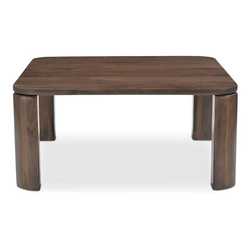 NADAAL STUDIOS Sylvessa Nesting Coffee Tables, Solid Mango Wood, Rounded Square Shape, Brown