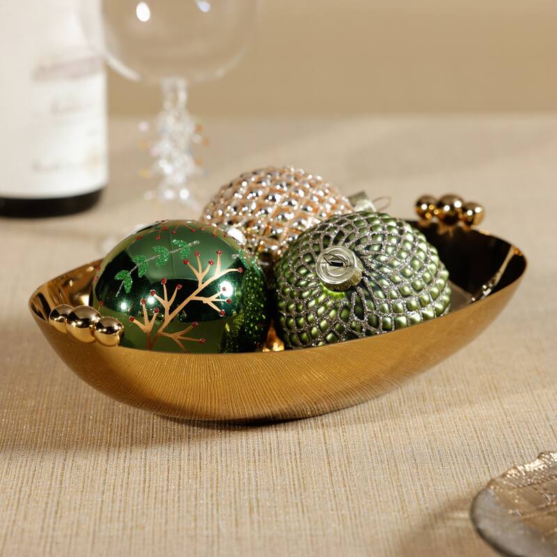 Lucente Polished Oval Metal Serving Bowls