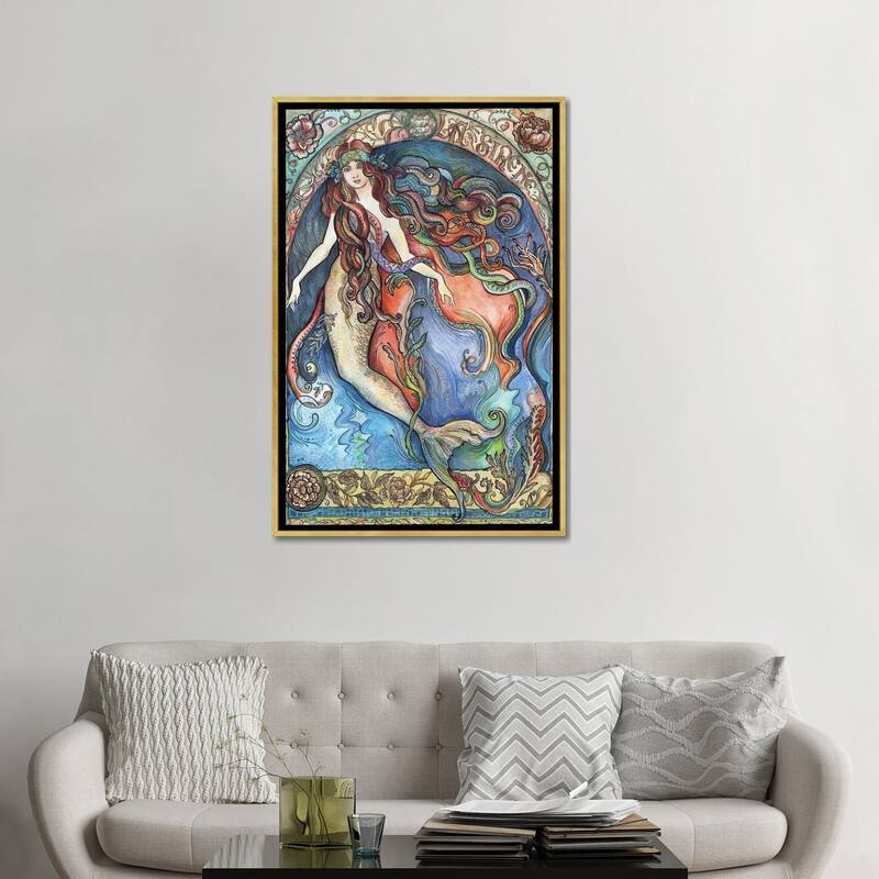 iCanvas "A Mermaid - La Sirene" by Fanitsa Petrou Framed Canvas Print