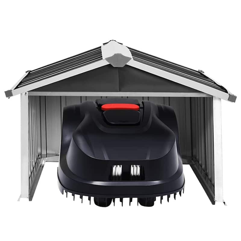 vidaXL Garden Robot Lawnmower Shed Storage House Patio Garage Galvanized Steel