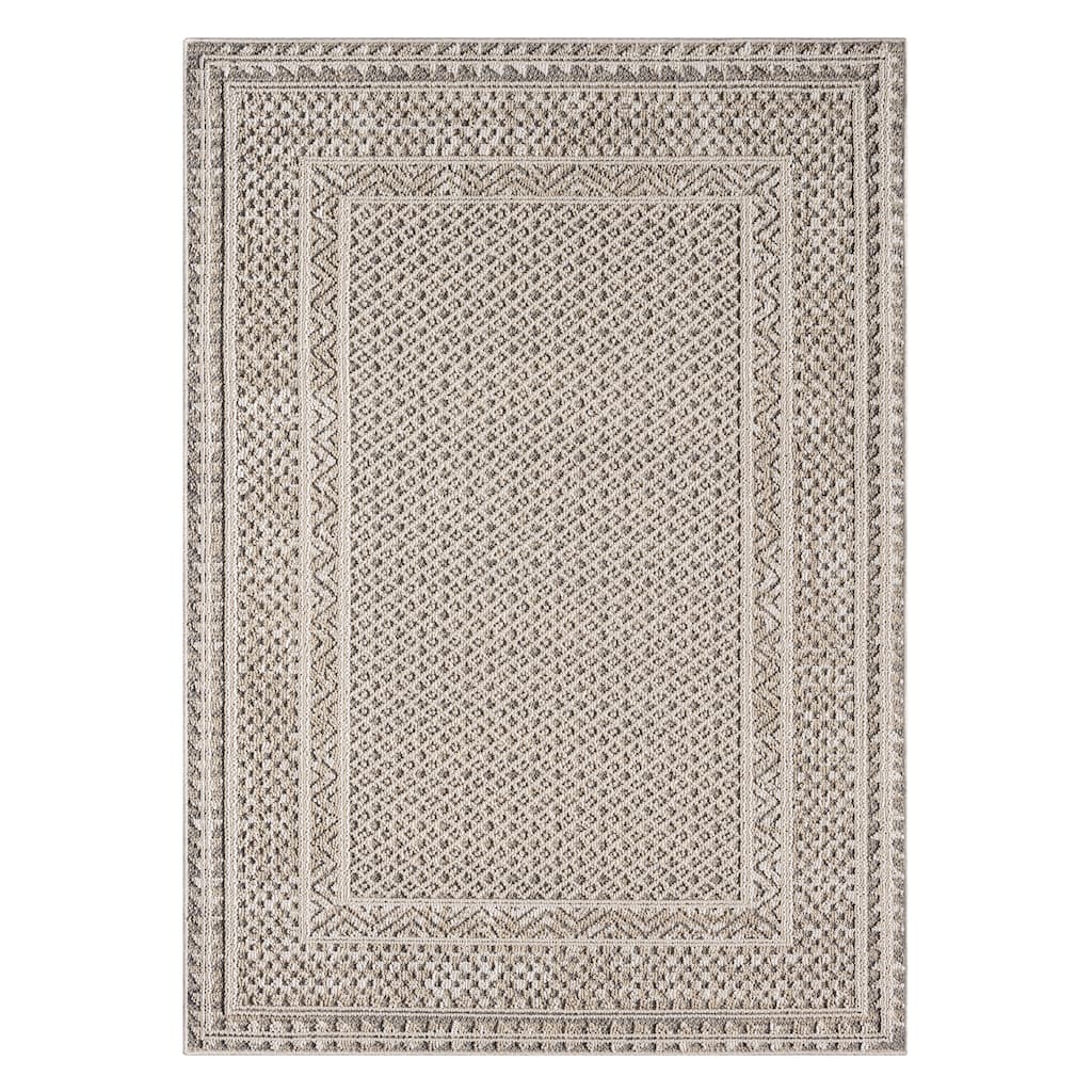 Terra by Obeetee Resort Border Beige Rug