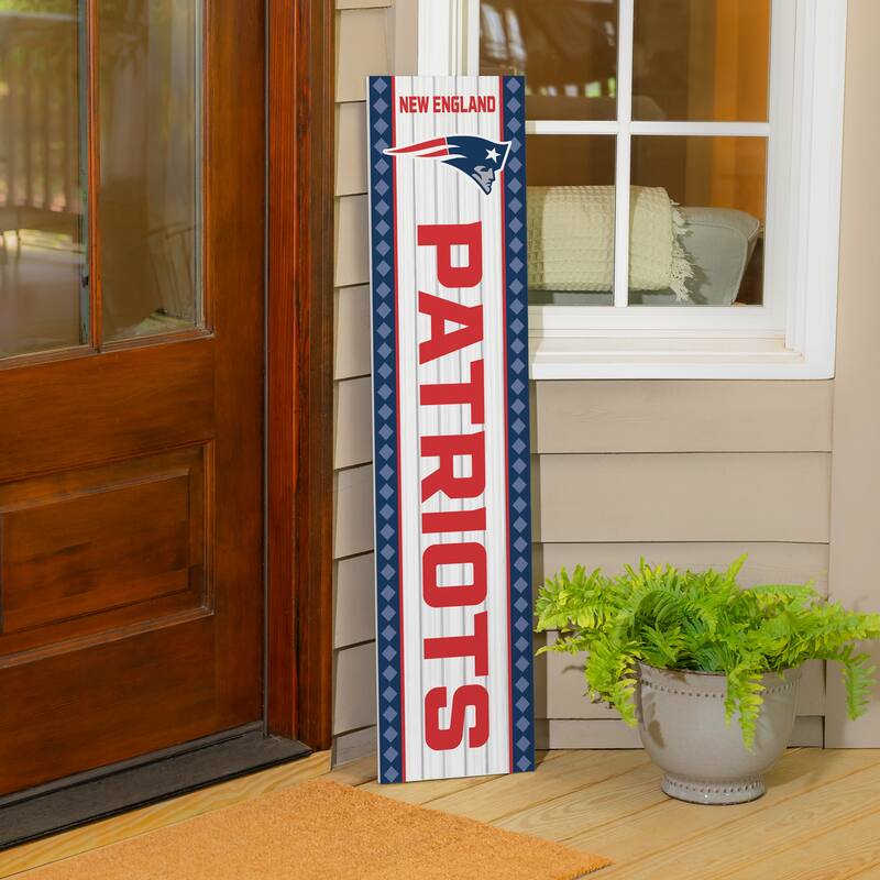 47" Double Sided Seasonal Porch Leaner, New England Patriots - 47" x 11.25"