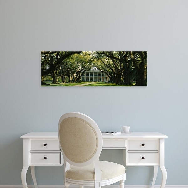 Easy Art Prints Panoramic Images's 'Oak trees by mansion, Oak Alley Plantation, Vacherie, Louisiana' Premium Canvas Art