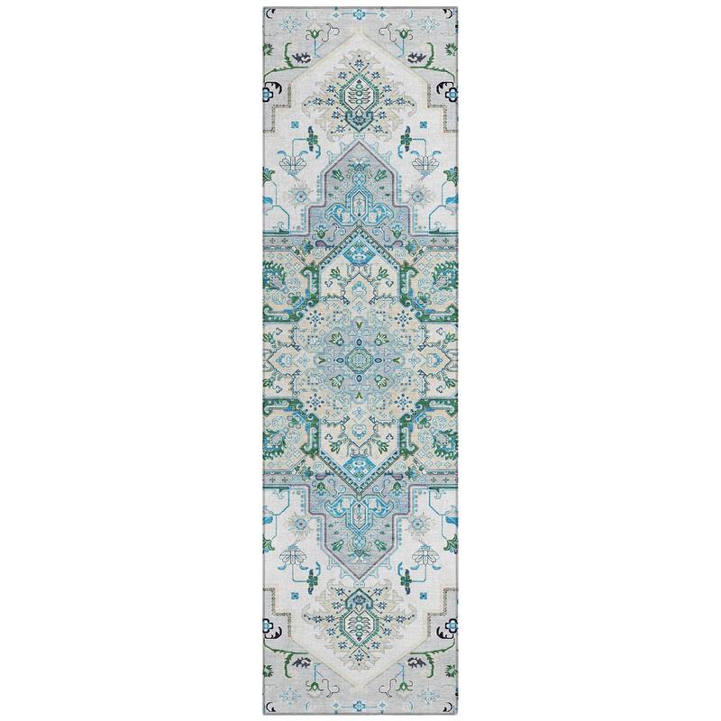 Machine Washable Indoor/ Outdoor Persian Traditional Chantille Rug
