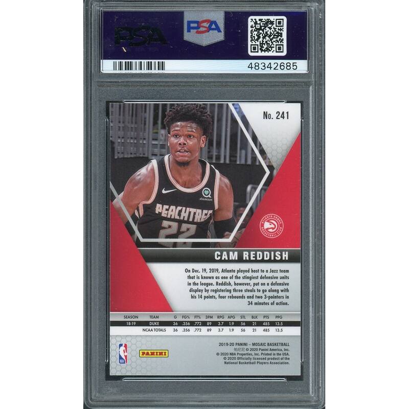 Cam Reddish 2019 Panini Mosaic Basketball Rookie Card RC #241 Graded PSA 9 MINT - 8'6" x 11'6"
