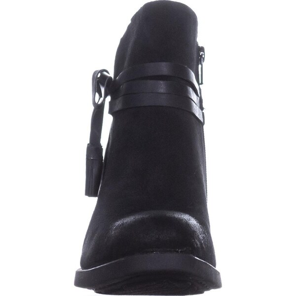 black tassel ankle boots