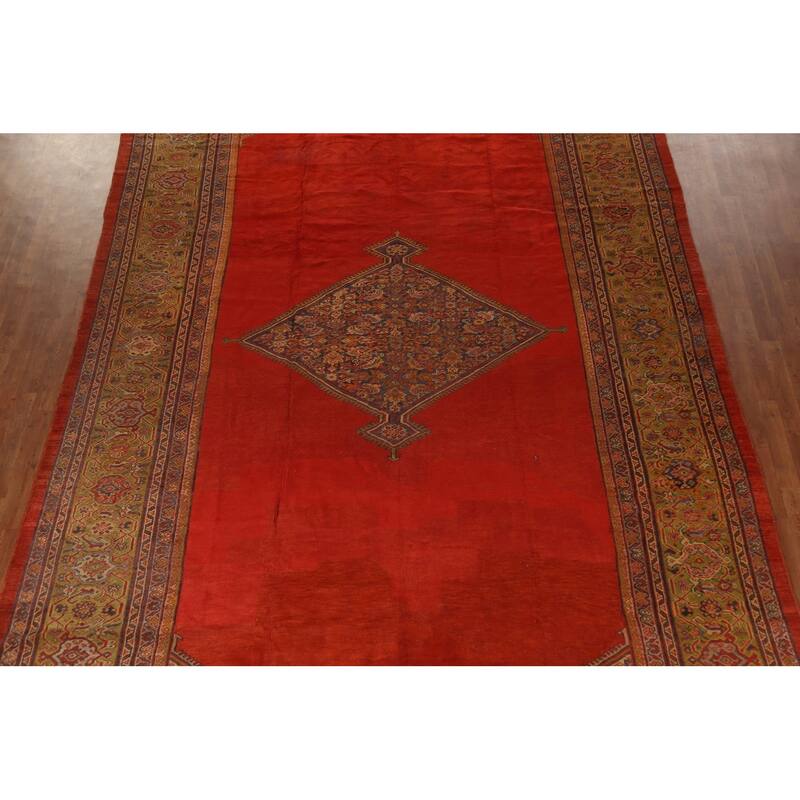 Pre-1900 Antique Sultanabad Persian Large Rug Hand-Knotted Wool Carpet - 9'8"x 16'7"