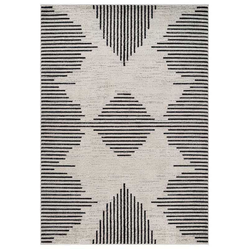 Modern Abstract Area Rug for Living Room, Bedroom, or Entryway - Low Pile Indoor Rug