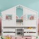 preview thumbnail 2 of 21, Full Size House Loft Bed with Roof & Windows | 4 Storage Drawers, Pine Wood Frame, Safety Guardrails & Ladder