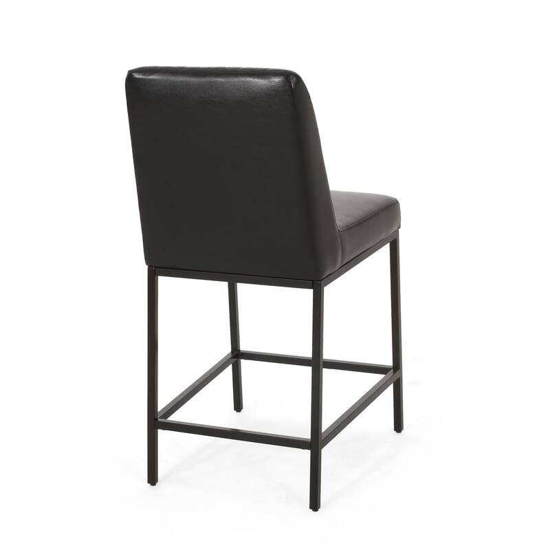 Roomfitters Diamond Tufted Counter Height Chair Set of 2, Padded Seating for Kitchen and Dining, Black