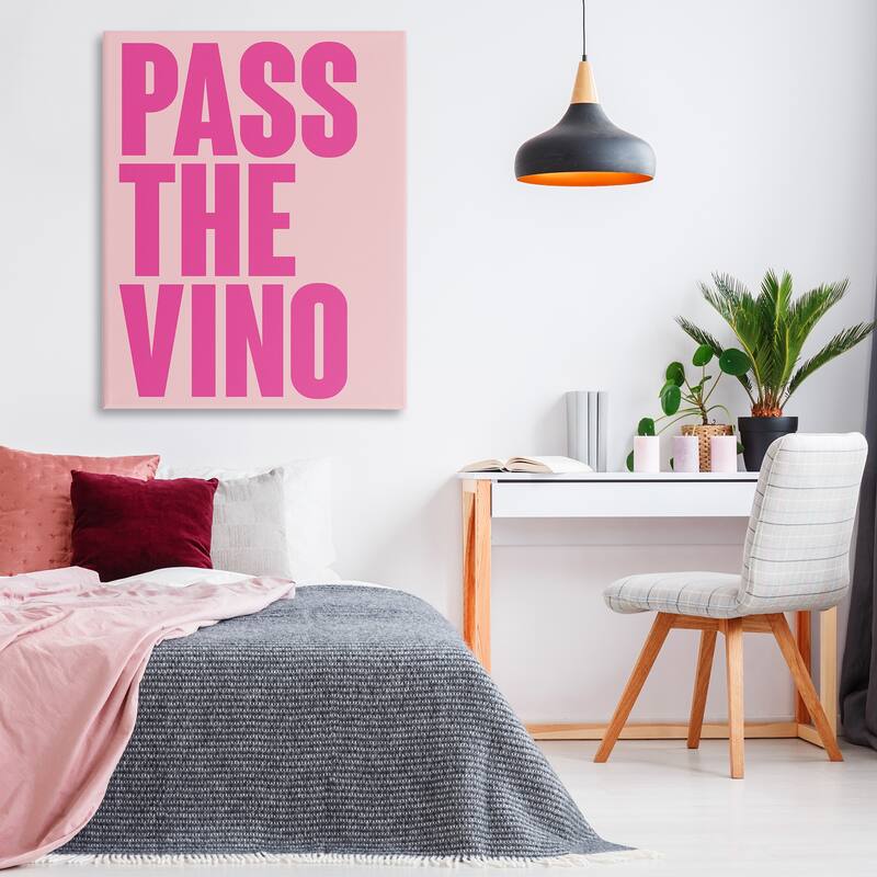 Stupell Pass The Vino Pastel Canvas Wall Art Design By House of Lulu