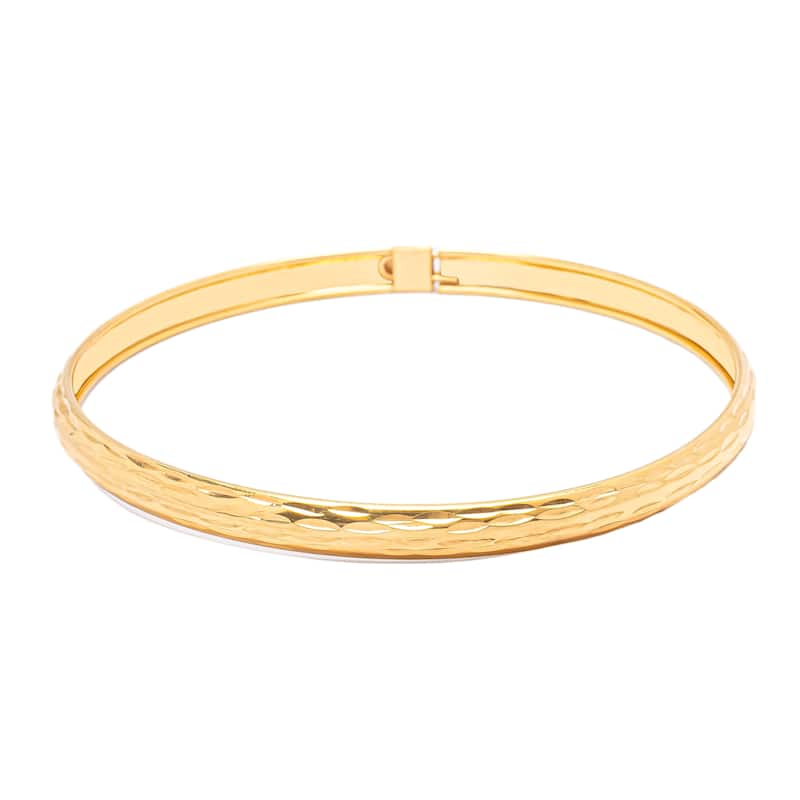 Victoria Townsend Gold over Sterling Silver Smooth Bangle - 7 Inch - Yellow
