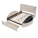 preview thumbnail 4 of 19, Queen Upholstered Platform Bed with 1 Drawer,2 Side Storage Stool