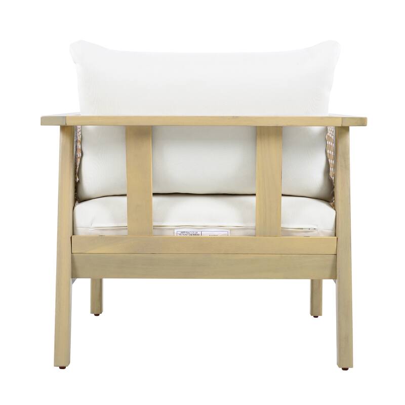 Christopher Knight Home - Outdoor Acacia Wood & PE Wicker Club Chair with Detachable Cushion