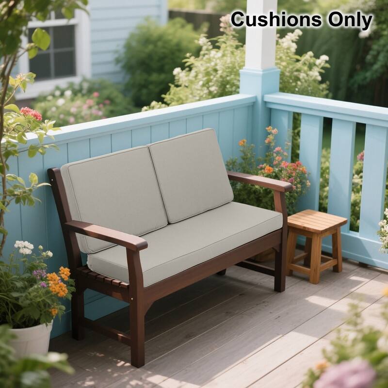 Outdoor Loveseat Cushion Set (Set of 1 Seats,48x24in, 2 Backs,24x18in )