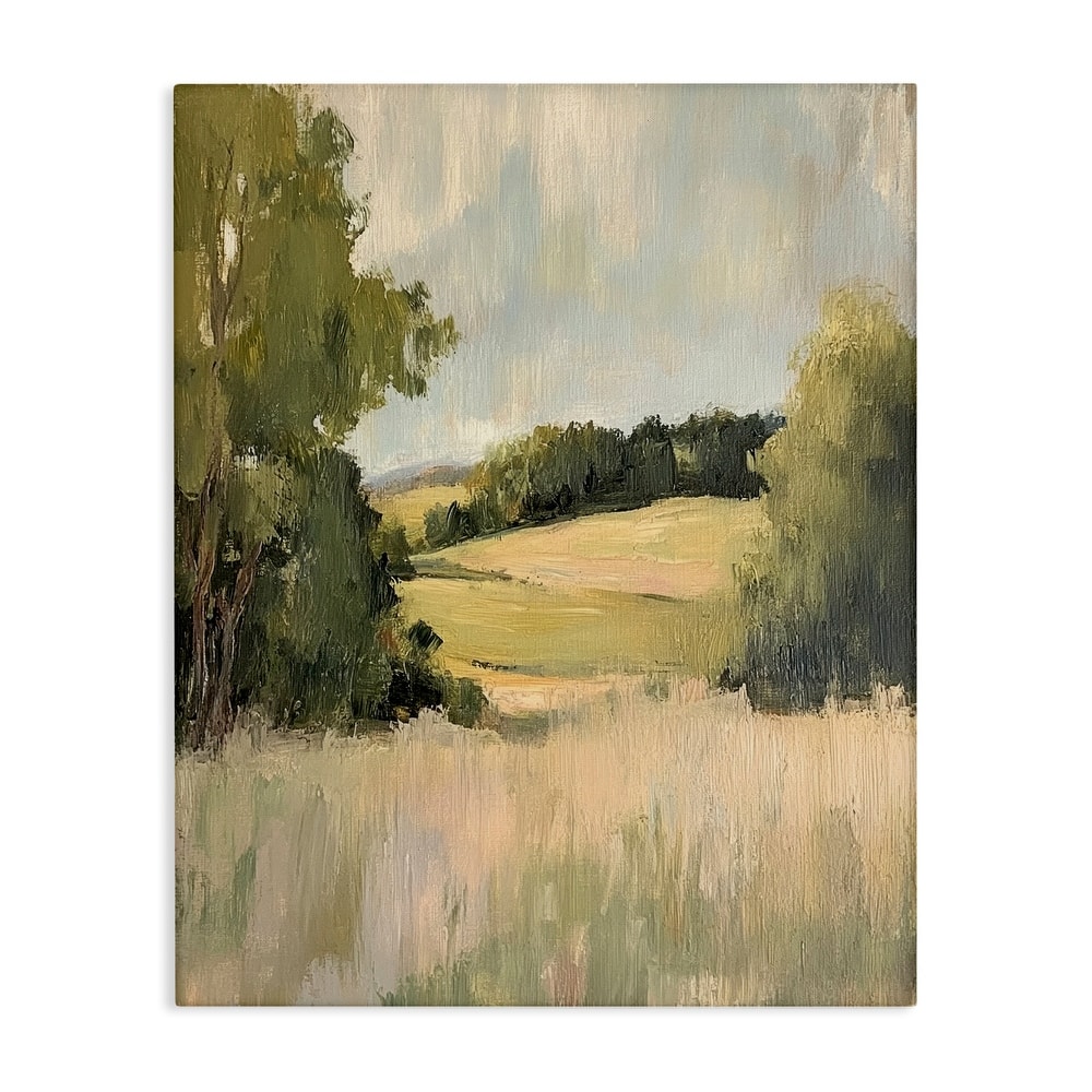 Stupell Painterly Green Valley View Canvas Wall Art Design By Petal Prints Design