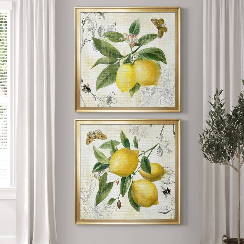Linen Lemons I Premium Framed Canvas - Ready to Hang