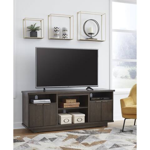 Brazburn Dark Brown Large TV Stand with Fireplace Option