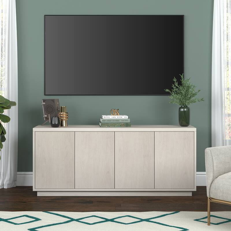 Hanson Rectangular TV Stand for TV's up to 65" - Alder White