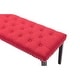 preview thumbnail 3 of 1, Cabara Tufted Fabric Bench (Red)
