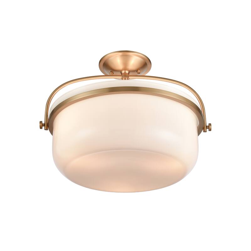 Elk Home Wentworth 17'' Wide 3-Light Semi Flush Mount - Matte Black