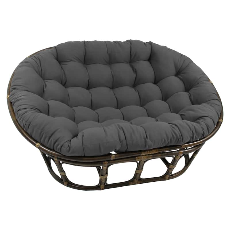 65-inch by 48-inch Solid Twill Double Papasan Cushion (Cushion Only) - Grey